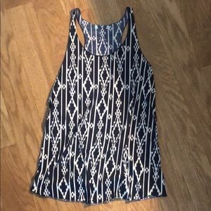 Navy blue and white tank top